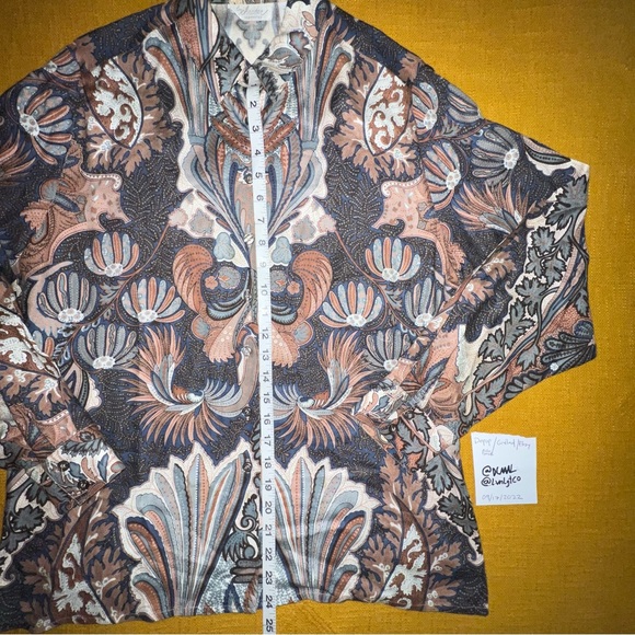 Schrader separate vintage button up blouse paisley floral print - Picture 2 of 7